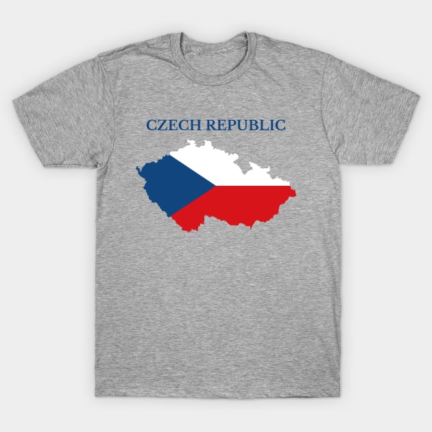 Czech Republic, Czechia Map Flag T-Shirt by maro_00